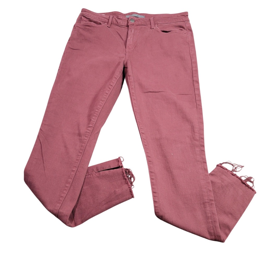 Joe's Jeans Cranberry Skinny Ankle Pants Raw Hem Side Slit W29 GLPLCR5968